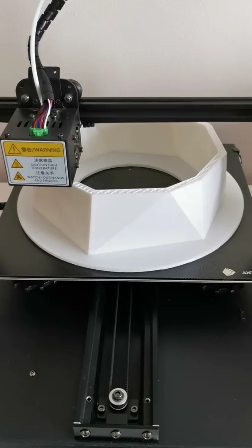 A vase template being 3D printed
